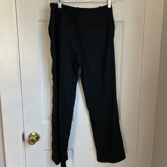 Equipment Hagan Tuxedo Satin Stripe Trousers Black Pants - Picture 11 of 16